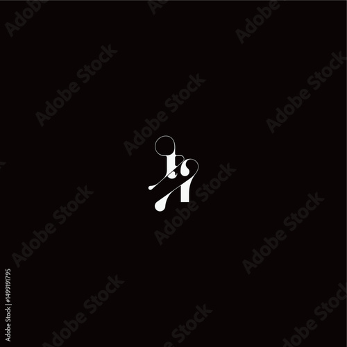 wedding typography initial monogram style and elegant concept TI organic hairline logo letter