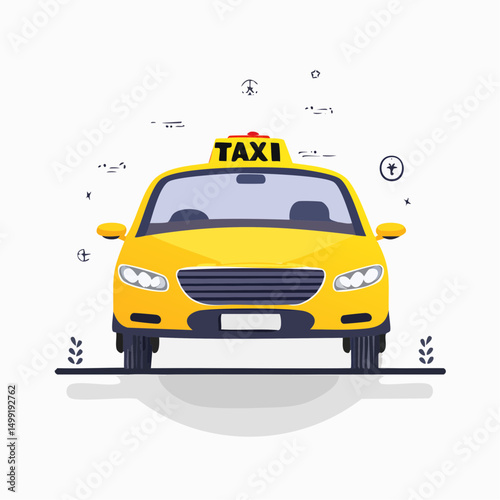 Yellow Taxi Cab Illustration
