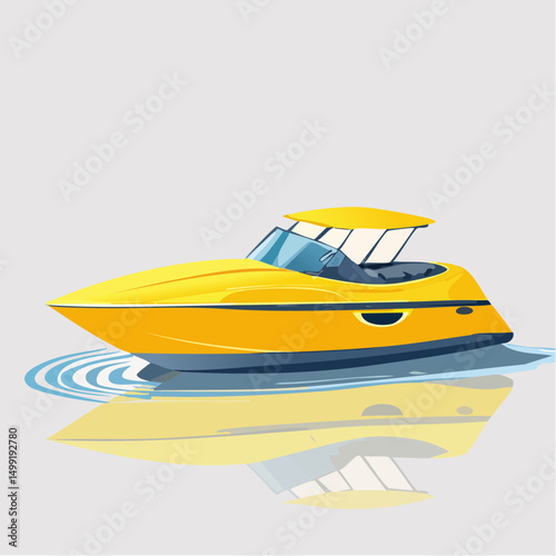 Yellow Speedboat on Calm Water