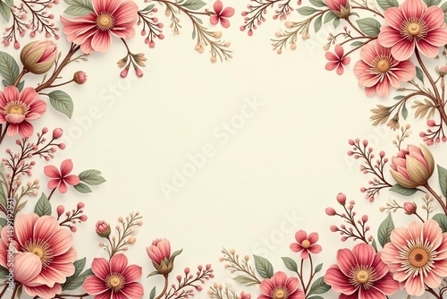 Soft, muted paisley floral pattern on cream background, paisley, repeat, flower