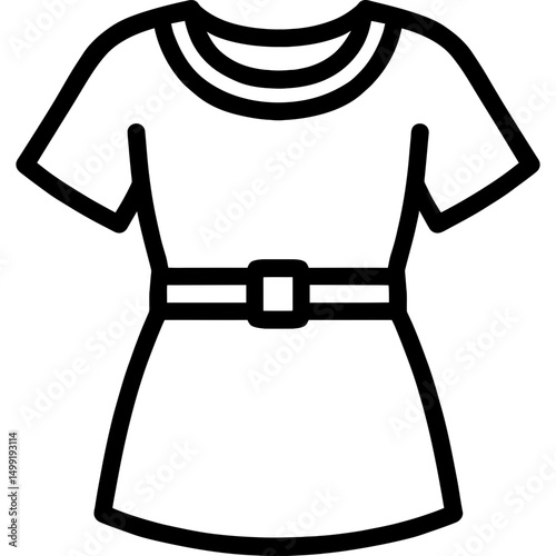 Bold line tunic icon in monochrome vector format
