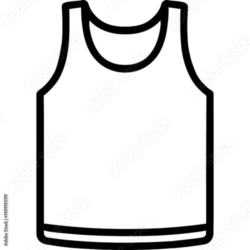 Vector outline of a sleeveless tank top