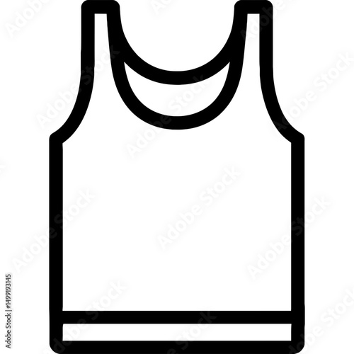Minimalist undershirt icon in black and white
