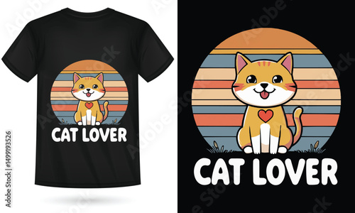 Cat Lover T-Shirt – Cute Retro Vintage Kitty Shirt for Pet Owners and Cat Moms