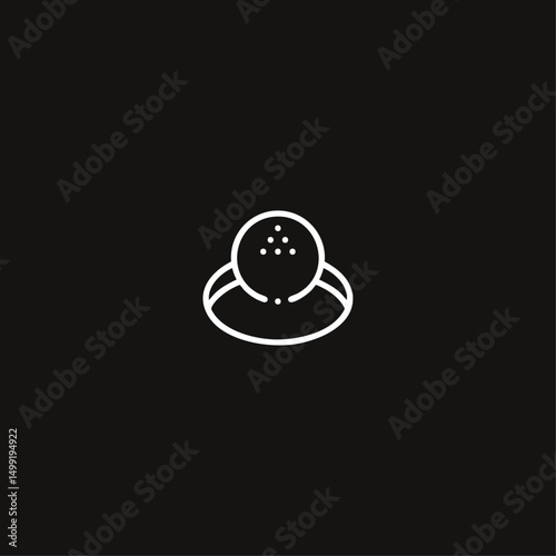 Golf ball hole icon logo flat vector design
