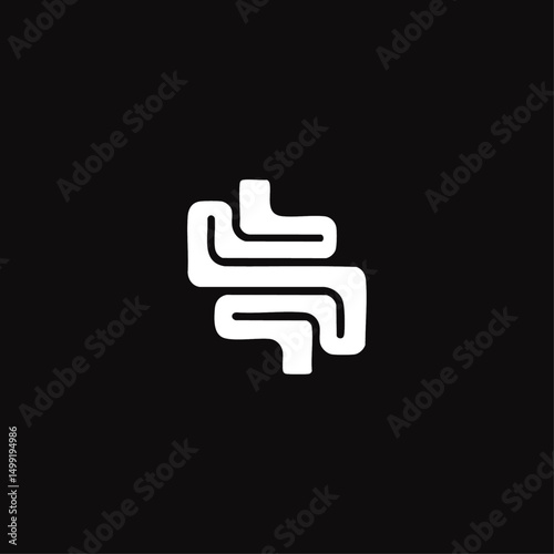 Human Colon icon logo flat vector design