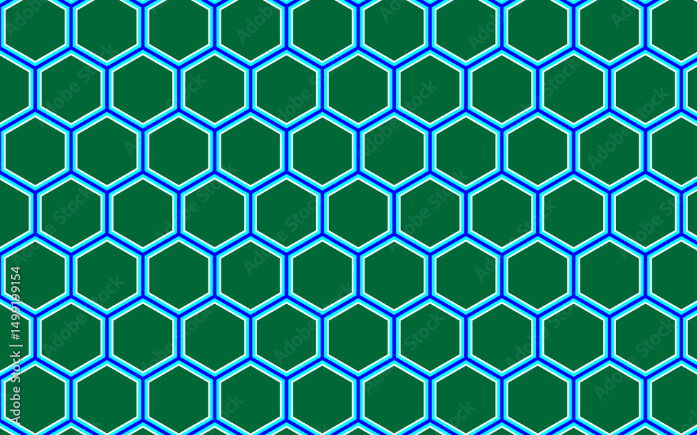Abstract geometric hexagon pattern green blue white seamless texture Abstract geometric hexagon pattern green blue white seamless texture