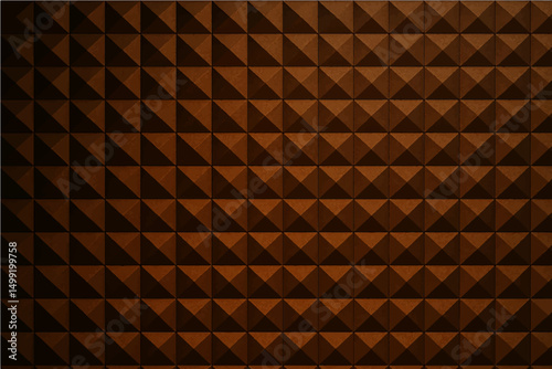 Abstract light brown metallic honeycomb pattern with square halftone design.