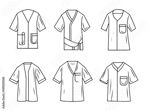 Clean Hospital Gown Sketch Vector for Healthcare Design