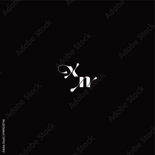 XN letter monogram style and elegant concept organic hairline logo wedding typography initial