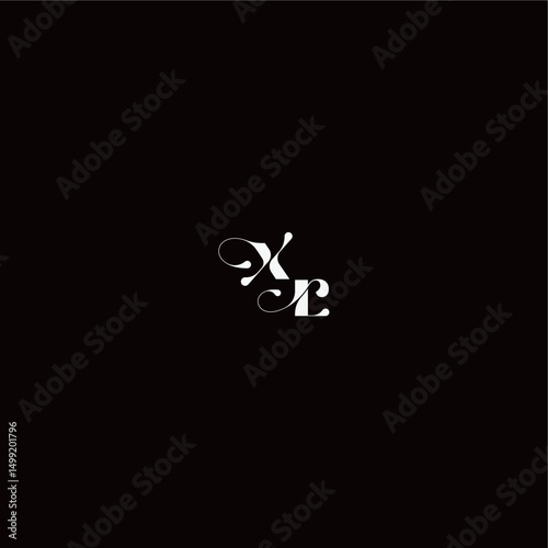 XR letter monogram style and elegant concept organic hairline logo wedding typography initial