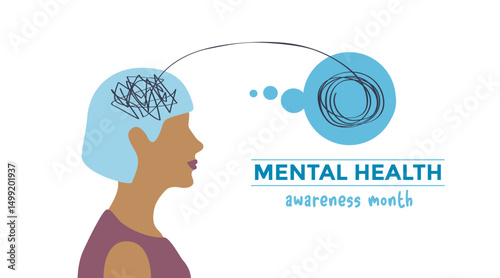 mental health awareness month concept vector illustration