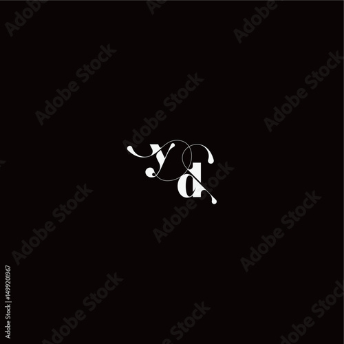 YD letter monogram style and elegant concept organic hairline logo wedding typography initial