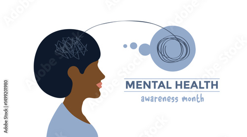 mental health awareness month concept vector illustration