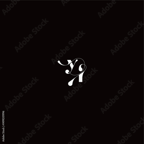 YI letter monogram style and elegant concept organic hairline logo wedding typography initial