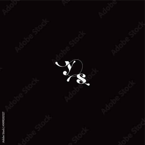 YS letter monogram style and elegant concept organic hairline logo wedding typography initial