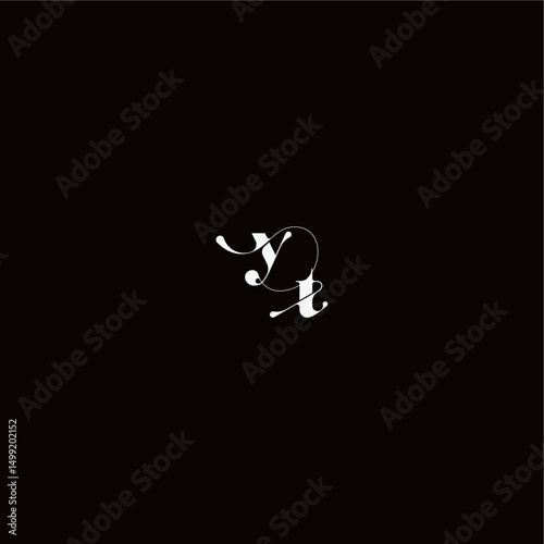 YT letter monogram style and elegant concept organic hairline logo wedding typography initial
