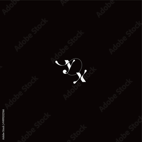 YX letter monogram style and elegant concept organic hairline logo wedding typography initial