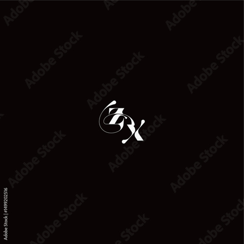 ZX letter monogram style and elegant concept organic hairline logo wedding typography initial