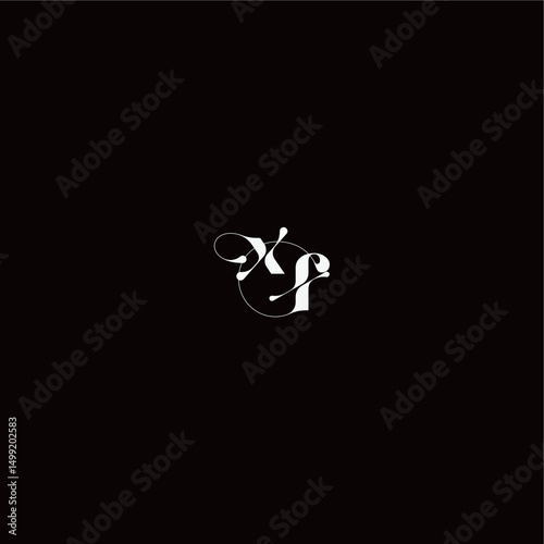 XF letter monogram style and elegant concept organic hairline logo wedding typography initial