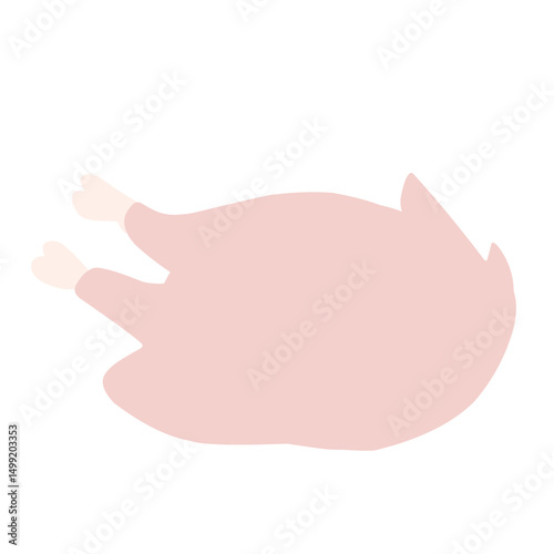 Chicken Meat Flat Illustration 
