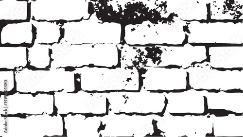 Vector distressed overlay brick wall old texture. Grunge abstract background. Brickwork grunge abstract background design.