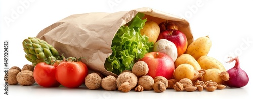 A paper bag overflowing wit...