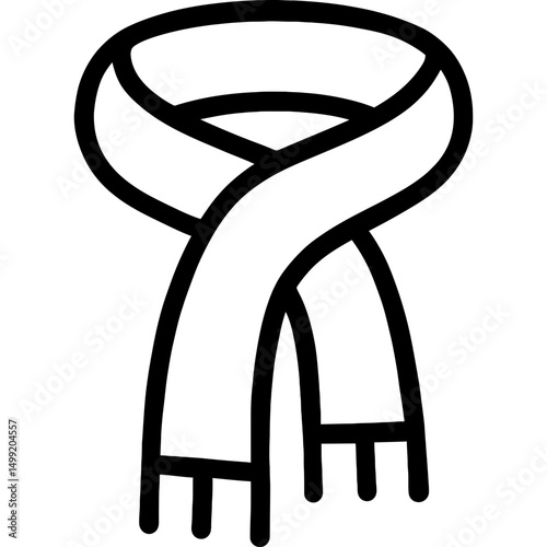 Minimalist icon of a scarf in vector style