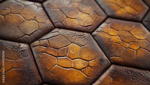Cracked Hexagon Leather Texture.