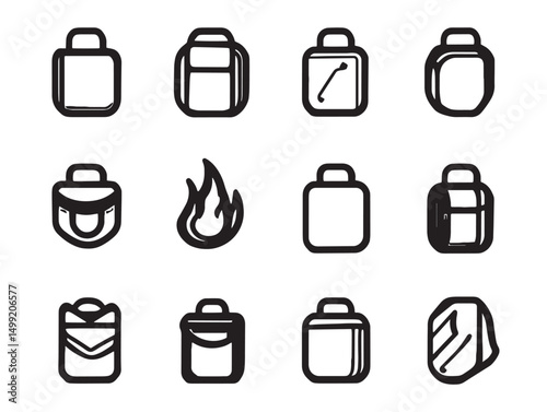 Line Art Hot Pack Symbol Outline Minimal Design Vector