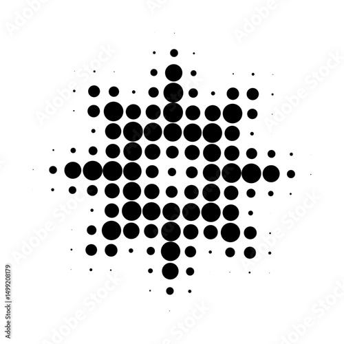 Pixel twinkling star. Sparcle, firework burst, y2k star, glitter halfton dot effect. Game art pixel design element. Vector pixel illustration