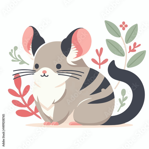 animal, fur, cute, pet, small, mammal, rodent, chinchilla, fluffy, furry, domestic, young, nature, grey, sitting, white, adorable, portrait, gray, looking, funny, one, tail, little, background, mouse,