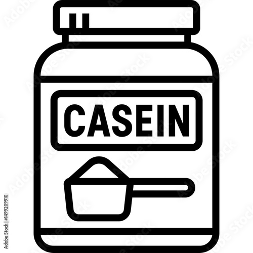 Minimalist casein protein tub icon