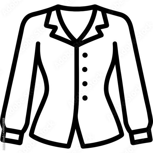 Clean line art icon of a women's blouse