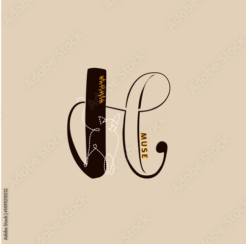 Muse Alphabet T-Shirt Design – Artistic Lettering Vector Illustration