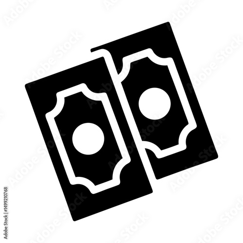 bill stack icon flat silhouette vector design

