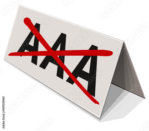 AAA rating sign crossed out (shadow)