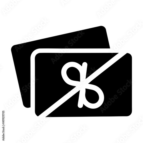 gift card icon flat silhouette vector
