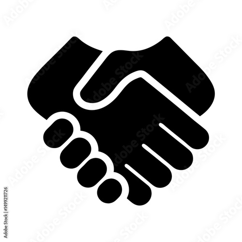 handshake refined flat silhouette icon
