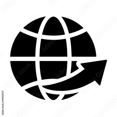 global delivery icon flat silhouette vector
