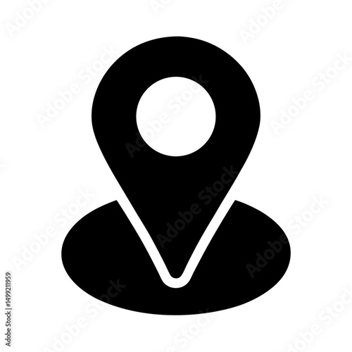 location-pin icon defined flat silhouette

