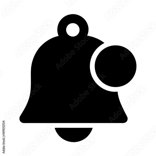 notification bell icon flat silhouette
