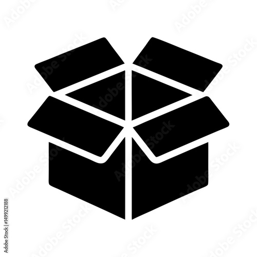 open-box icon crisp flat silhouette

