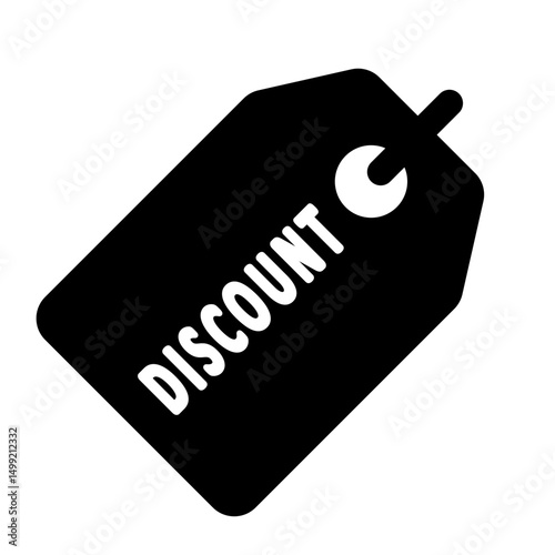 discount tag icon flat silhouette
