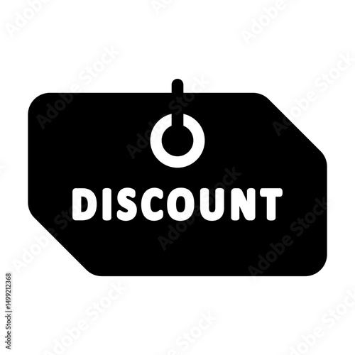 discount tag icon sleek flat silhouette
