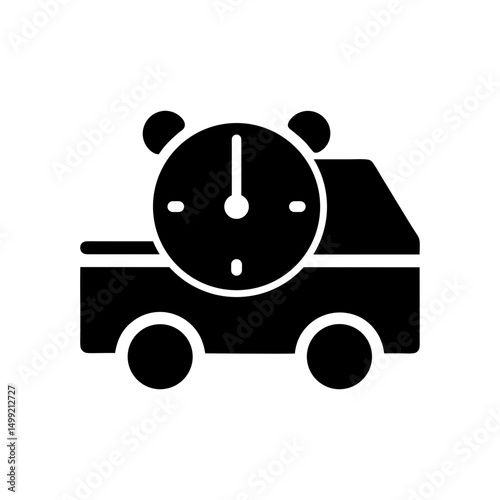 clock icon delivery silhouette vector
