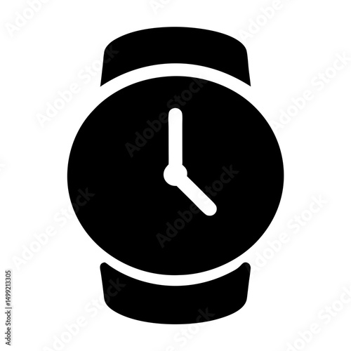 icon watch wrist retail silhouette vector
