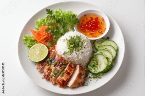 Grilled chicken, rice, and ...