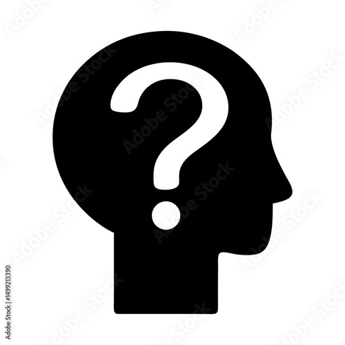 icon question mark help silhouette vector
