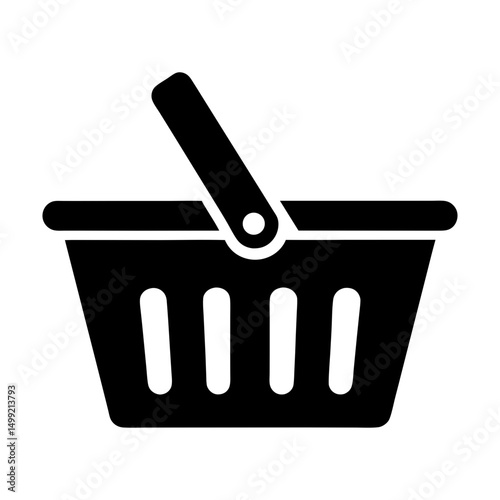 shopping tray icon flat silhouette
